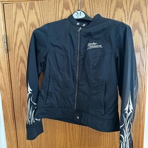 Women’s Harley-Davidson Black Bomber Jacket with White Detailing
